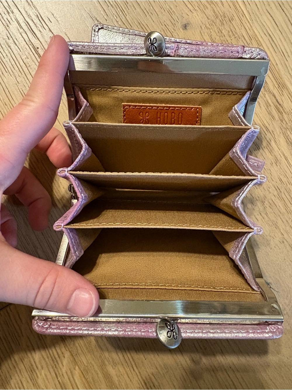 Hobo Metallic Pink/Purple Compact Women's Wallet - Picture 4 of 5